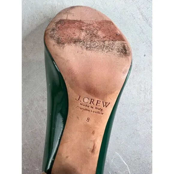 J. Crew Factory Green Heels with Light Green Toe Cap - Picture 10 of 16